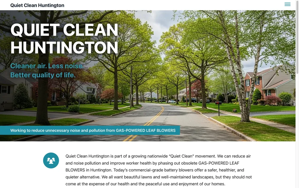 Home page of Quiet Clean Huntington