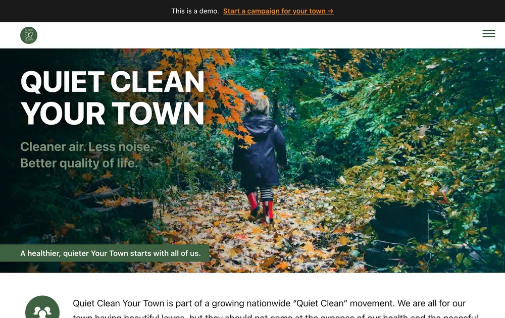 Home page of Quiet Clean Your Town